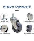Product parameters of Heavy Duty Swivel Caster Wheels With Threaded Stem For Workbench And Cart No Noise PU Casters