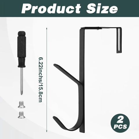 Two-Pack Double Coat Hooks For Cubicle Panels with screwdriver and screws, size 6.22 inches, for office walls and storage.