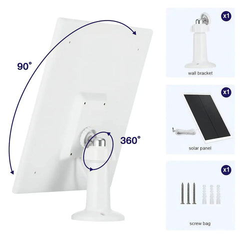 Heavy Duty Solar Panel Charger for Bird Feeder Camera With Type C Plug and 9 8 Foot Cord IP66 Rain Ready Build adjustable mount