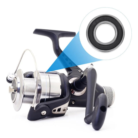 Smooth As Butter S688 Minus Two RS Deep Groove Miniature Ball Bearing For Precision Baitcasting Reel Setup shown on fishing reel.