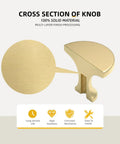 Cross section of 10 Pack Gold Cabinet Knobs Set Matte Gold Mushroom Round Brass Drawer Handles For Dresser And Kitchen Cabinets Dope Style Hardware Durable Zinc Alloy Quality Finish For Longevity