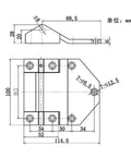 Heavy Duty Industrial Hinge For Truck Trailer And Container Cabinet Doors Rock Solid Load Bearing Gate Hardware Built Like A Tank With Premium Corrosion Resistant Steel technical drawing with measurements.