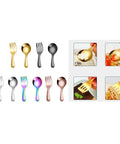 2 Piece Portable Camping Cutlery Set With Spoon And Fork Stainless Steel Grab And Go Outdoor Dining Essentials various colors