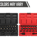 Magnetic Impact Socket Set For One Quarter Inch Drive And Metric 23 Piece Chrome Moly Steel in black and red storage cases.