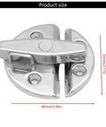Heavy Duty 180 Degree Rotating Knob Boat Door Catch Marine Latch Hardware 60mm x 55mm stainless steel design with a sleek finish.