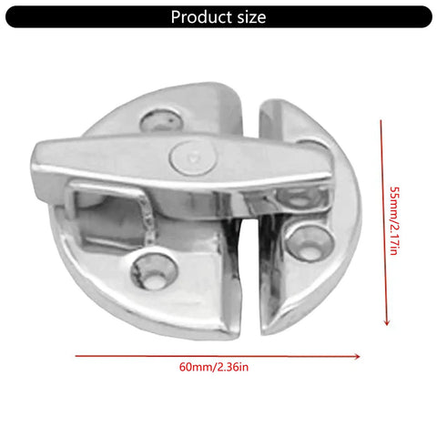 Heavy Duty 180 Degree Rotating Knob Boat Door Catch Marine Latch Hardware 60mm x 55mm stainless steel design with a sleek finish.