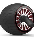 Heavy Duty Solid Steel Ab Roller Wheel Core Training Equipment Silent Glide Rolling Non Slip Handles side view with rubber grip