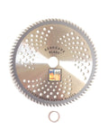 Three Pack Carbide Tipped String Trimmer Blades Eight Inch Wood Limb Cutting Teeth Heavy Duty Brush Cutter Replacement Heads with center hole.