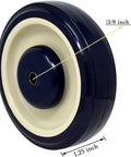 5 Inch Polyurethane Shopping Cart Wheels Four Pack With Stepped And Full Tread Face And Double Ball Bearing Heavy Duty 1400 Lb Capacity Replacement