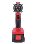 Rig Ready Dual Battery Cordless Drill Driver Kit With 25 Plus 1 Clutch Settings And 25 Newton Meter Torque For Heavy Duty Home Repairs And Weekend Warrior DIY Builds With US Plug, front view with keyless chuck.