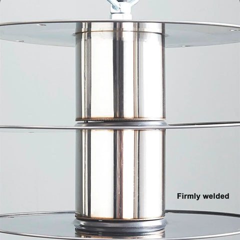 Close-up of heavy duty rotating wire spool rack featuring stainless steel structure and firm welds for reliable cable storage.