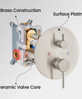 Two Function Shower Faucet Set With Wall Mount High Pressure Brass Valve And Rough In Included Handheld Showerhead valve detail