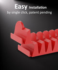 Close-up of red Magnetic Modular Wrench Organizer Set showing easy installation feature for tool drawers.