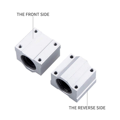 4 Pcs Linear Bearing Sliders SCS8UU With LM8UU Bushings For CNC Parts And 3D Printer Builds Industrial Grade High Precision Linear Guides Smooth Low Friction Travel For Precision Machine Tools, front and reverse side