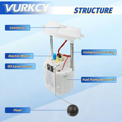 Straight Up Direct Swap Electric Fuel Pump Module Assembly for 2005 through 2015 Chrysler 300 and Dodge Magnum showing internal components.