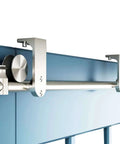 6Ft Stainless Steel Flat Roller Ceiling Mount Sliding Barn Door Hardware Kit Built Tough For 1 3 Eighth To 1 3 Fourth Inch Doors Heavy Duty Track System