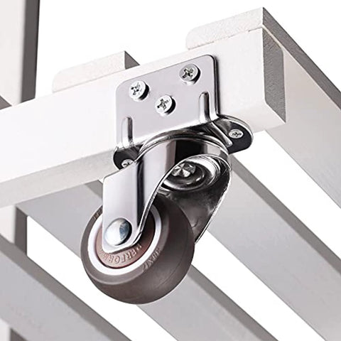 1 Inch Swivel Plate Casters With Brake on furniture, L Bracket Side Mount, TPR Rubber Quiet Mute Casters for Replacement, non marking