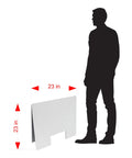 Silhouette beside Keep Clear Warning Folding Coroplast A-Frame Double Sided 23x23 Inch Sign For Outdoor Worksites And Equipment, 23x23 inches size shown.