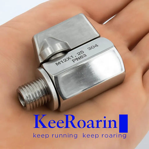 M12 1.25 Thread Stainless Steel Oil Drain Valve Quick Release with Copper Crush Washer on hand for easy oil change