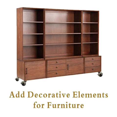 2 Inch Vintage Brass Swivel Caster Wheels Equipped With Reliable Roll Lock Brakes Set Of Four for a wooden shelf unit.