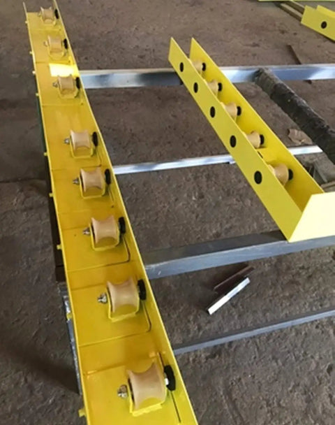 Easy Swap Heavy Duty Nylon Caster Wheels With Precision Double Bearings For Buttery Smooth Silent Rolling On Sliding Gates And No Fuss Installation For Industrial Carts Or Furniture Track Systems on yellow track system.