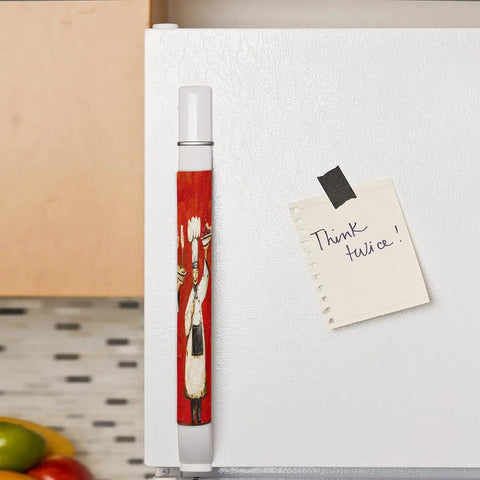 Snag These Tough As Nails Washable Refrigerator Door Handle Covers Set Of 2 For Big Time Scratch Protection on white fridge.