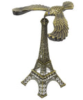 Hella Impressive Balancing Eagle Sculpture Desk Flex For Home Office Tabletop Shelf Decor Solid Wooden Base Centerpiece with Eiffel Tower base.