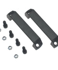 2 Pieces Aluminium Alloy Black Rectangular Industrial Pull Handle Set For Cabinets And Drawers With 120mm Mounting Hole Distance