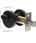 Black Zinc Alloy Deadbolt Lock Single Cylinder For Bedroom Doors With Keys Heavy Duty Entry Hardware side view with dimensions