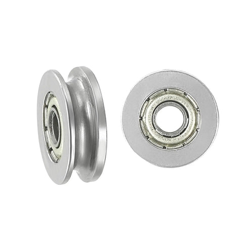 Slick As A Whistle V Groove Bearing 10 Pack Carbon Steel Guide Pulley, 3 mm bore, 12x4 mm width for automation use.