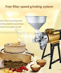 High Power 3500W Grain Mill Grinder For Dry And Wet Grinding, Stainless Steel Food Grade Mill With Funnel and Grinding System