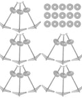 15 sets Heavy Duty Toggle Bolts And Wing Nut Kit Carbon Steel Wall Anchors for drywall shown with gaskets, angled view
