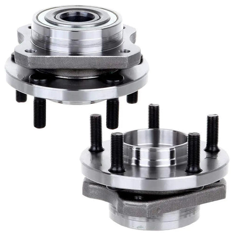 Built Tough Front Wheel Bearing And Hub Assembly Pack for Chrysler and Dodge vehicles with five lug bolts, showing front axle hub.