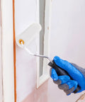 Painting a wall with a 10 Pack Replacement Sponge Paint Roller Covers For Walls, Super Soft Low Density Foam Roller Refills.