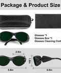 Straight Up Rock Solid Red Light Therapy Glasses And Eye Protection Goggles For 660nm 850nm Nir Block Harsh Glare With Heavy Duty Od3 Plus Lens. Package includes glasses, case, and cleaning cloth.
