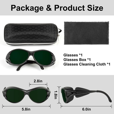 Straight Up Rock Solid Red Light Therapy Glasses And Eye Protection Goggles For 660nm 850nm Nir Block Harsh Glare With Heavy Duty Od3 Plus Lens. Package includes glasses, case, and cleaning cloth.