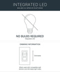 Integrated LED specifications showing that the 6.4 Inch Led Flush Mount Ceiling Light White Finish Delivers 1000 Lumens With A No Sweat Install That Fits Like A Glove In Tight Squeeze Rooms Perfect For 4 Inch J Box Compatibility And Quick Home Upgrades requires no bulbs and is dimmable.