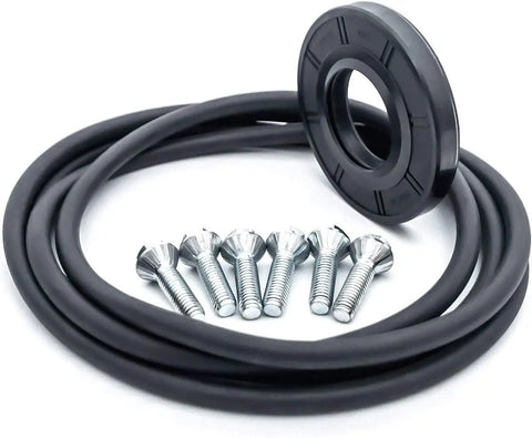 Washer Tub Bearing And Seal Kit Compatible With Samsung And Kenmore Models includes seals, screws, and rubber tube for easy installation.