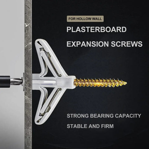 400 Pcs Drywall Anchor Assortment Kit With Butterfly Shaped Nylon And ABS Expansion Bolts for plasterboard installation