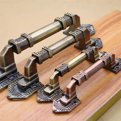 Antique Copper Look Wood Barn Door Handle For Cabinets And Drawers Aluminum Alloy European Style Flush