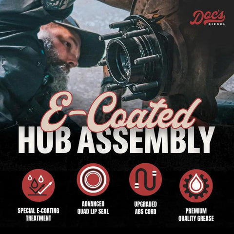 Hella Durable E Coated Front Wheel Hub Assembly 2 Pack For Dodge Ram 5.9L Cummins 4WD 2003 2005 installation demonstration.