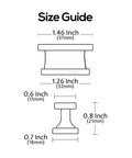 Rectangular Cabinet Knobs In Brushed Satin Nickel, 10 Pack, Solid Aluminum Hardware For Cabinets, Closets And Drawers, Easy Swap For Kitchens, Vanities, Dressers And Wardrobes, Sleek Modern Look, Durable AL6061SN size guide showing 37mm x 15mm x 21mm