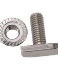 Top Shelf Hammer Head Screws M8 With Nuts Full Thread Stainless Steel Solar Panel Mounting Hardware showing screw and nut.