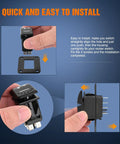 No Nonsense Reverse Polarity Switch 20A 12V 7 Pin Momentary On Off On Rocker Toggle Controller shown during installation steps.