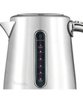 A close-up of a Smart Kettle Luxe 7-Cup Water Heater in brushed stainless steel featuring a water level indicator.