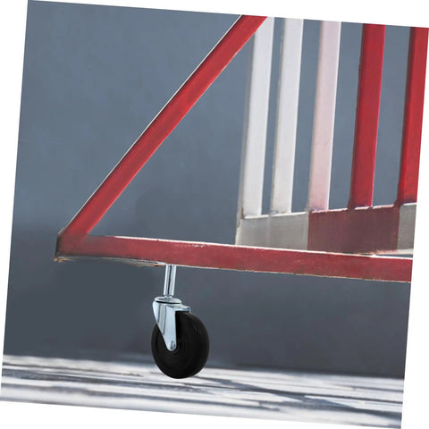 Heavy Duty Spring Loaded Gate Caster Wheels With Kickass Shock Absorbing Design And Height Adjustable Track For Super Slick Low Noise Outdoor Fence Rolling Setup on a red gate.