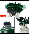 Heavy Duty Electric Fuel Pump Module Assembly for 2001 to 2003 Chrysler Town And Country showing pump details and connectors.