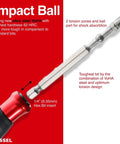 Impact ball showing VoHA steel double-ended bit with 1/4 in hex insert, part of the Two Way USB Powered And Manual Screwdriver.
