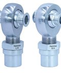 Rock Solid Heavy Duty 1.25 Inch Heim Joint Rod End Kit featuring left and right thread tie rods, polished chrome finish.