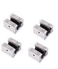 Linear Motion Bearing Slide SBR10UU 10mm Length For CNC Parts And 3D Printer Projects, 4 silver blocks